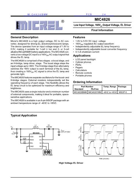 MIC4826BMM数据手册封面