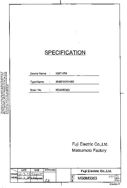 6MBP20RY060數(shù)據(jù)手冊封面