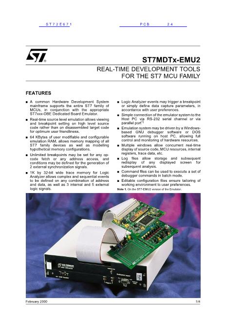 ST72E101數(shù)據(jù)手冊封面