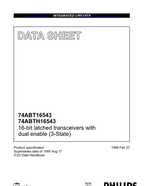 74ABT16543DGG数据手册封面
