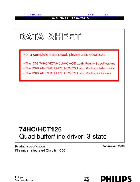74HC126数据手册封面