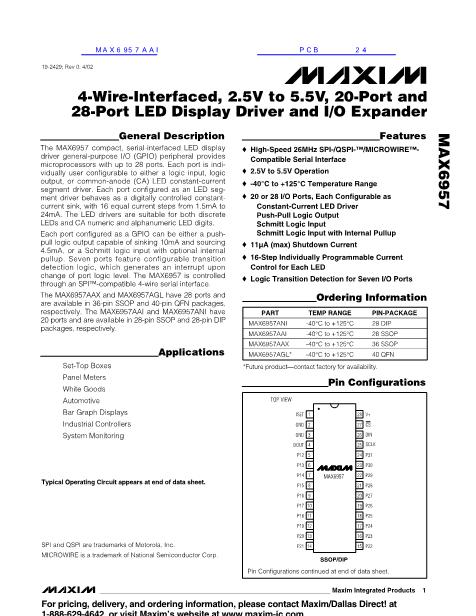 MAX6957AAI数据手册封面