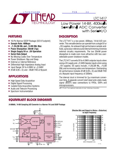 LTC1417ACGN數(shù)據手冊封面
