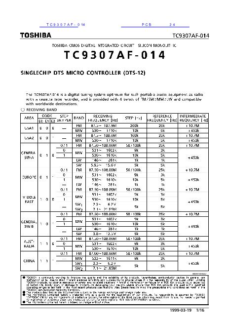 TC9307AF-014数据手册封面