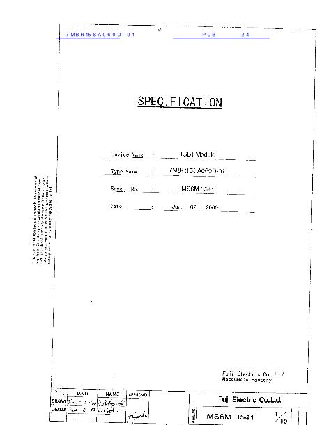 7MBR15SA060D-01數(shù)據(jù)手冊封面