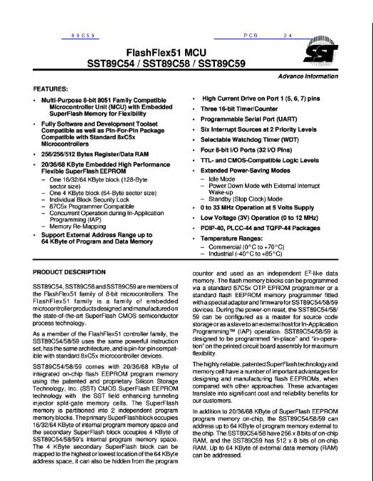 89C59數(shù)據(jù)手冊封面