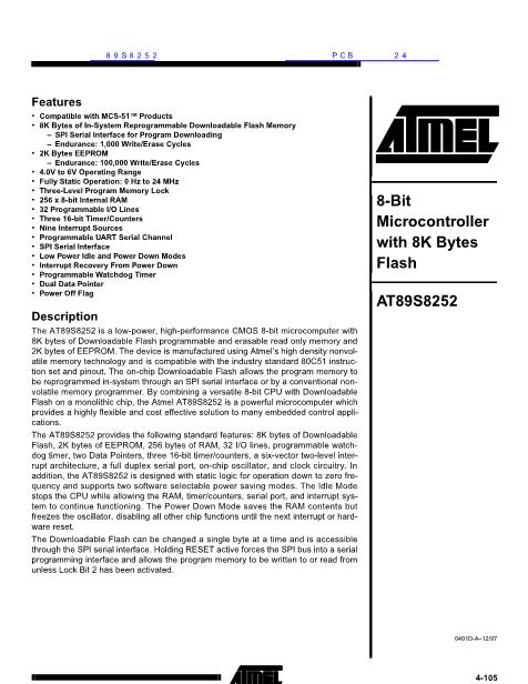 89S8252數(shù)據(jù)手冊封面