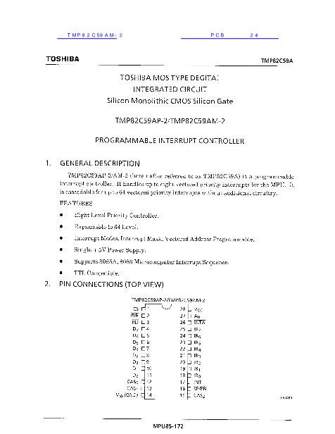 TMP82C59AM-2数据手册封面