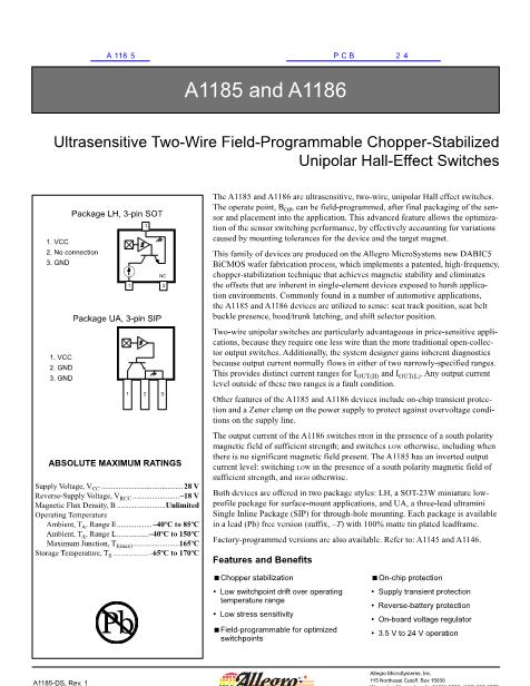 A1185數(shù)據(jù)手冊(cè)封面