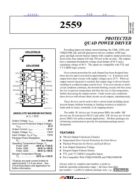 A2559數(shù)據(jù)手冊封面