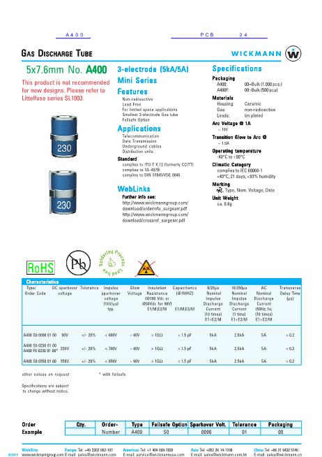 A400数据手册封面