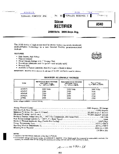 A540數(shù)據(jù)手冊封面