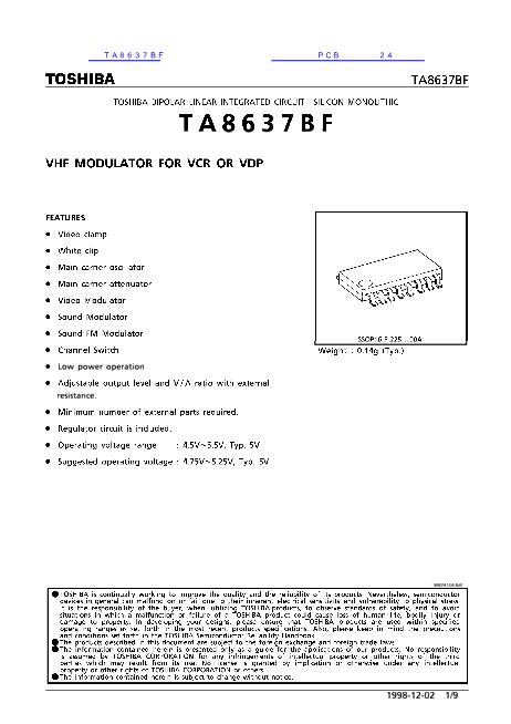 TA8637BF数据手册封面