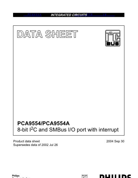 PCA9554数据手册封面