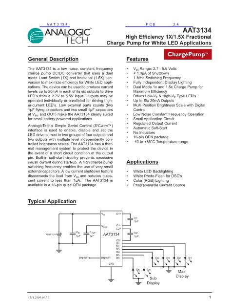 AAT3134數(shù)據(jù)手冊封面