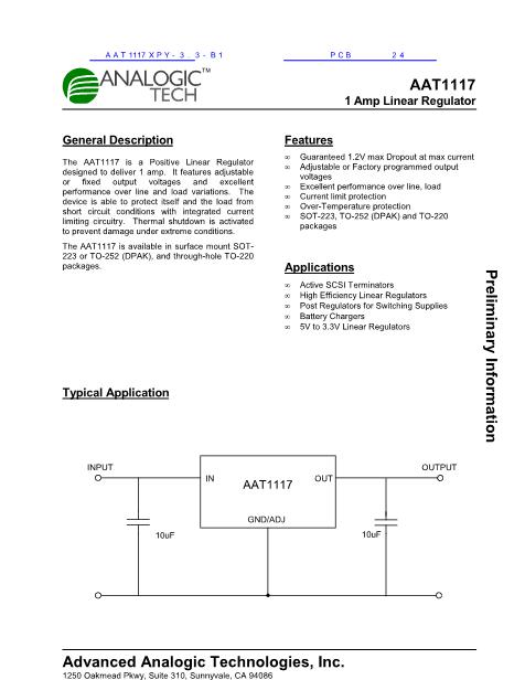 AAT1117數(shù)據(jù)手冊封面