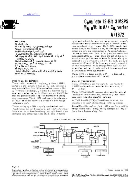 AD1672數(shù)據(jù)手冊封面
