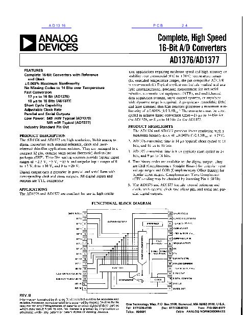 AD1316數(shù)據(jù)手冊封面
