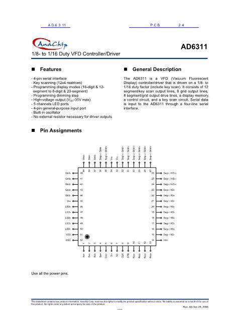 AD6311数据手册封面