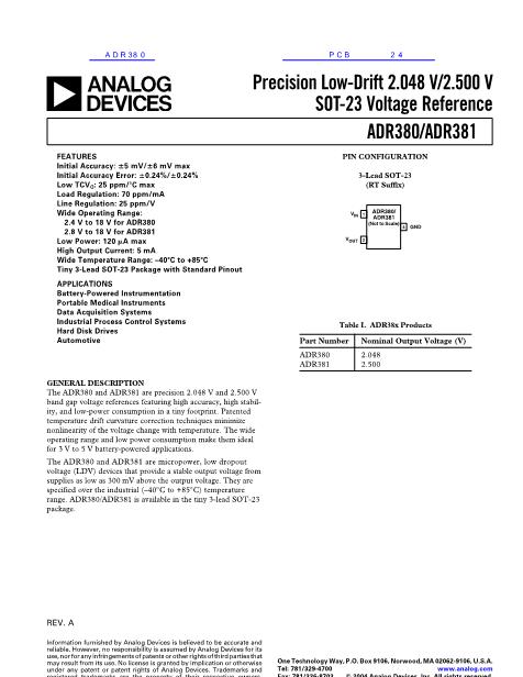ADR380數(shù)據(jù)手冊封面