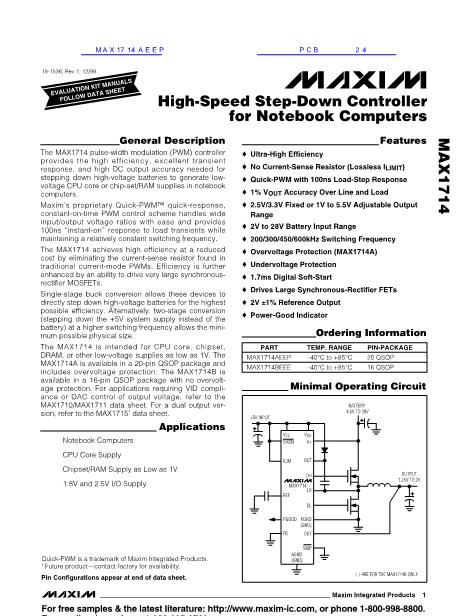 MAX1714AEEP数据手册封面