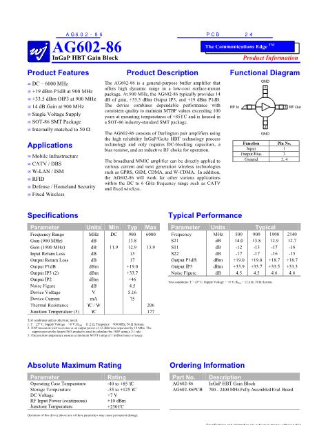 AG602-86數(shù)據(jù)手冊(cè)封面