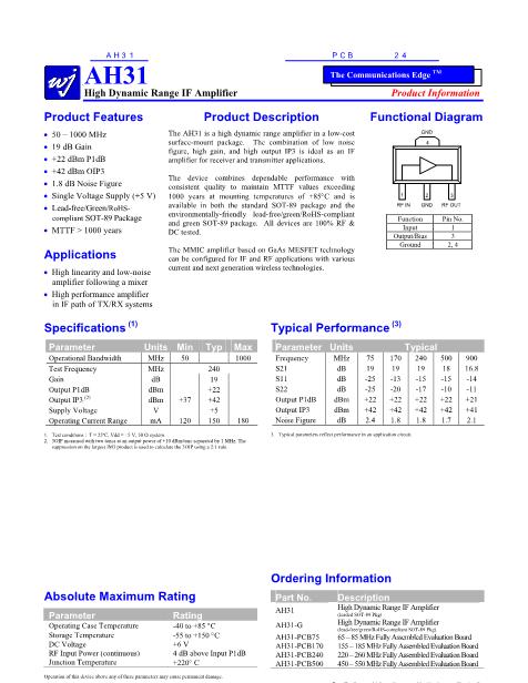 AH31數(shù)據(jù)手冊封面