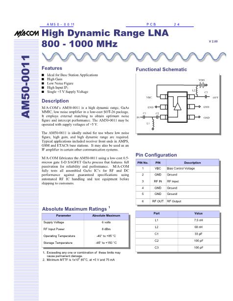 AM50-0011数据手册封面