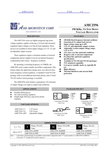 AMC2596数据手册封面