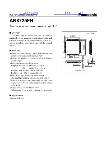AN8725FH數(shù)據(jù)手冊封面