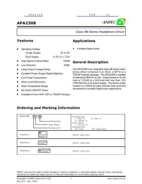 APA2308数据手册封面