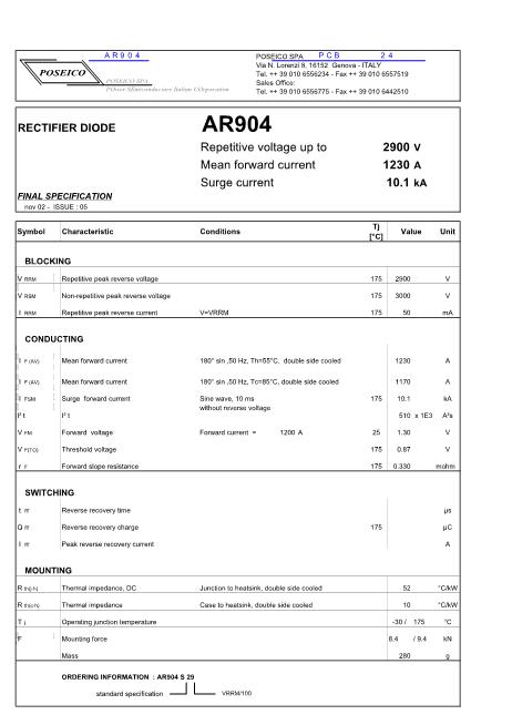 AR904數(shù)據(jù)手冊封面