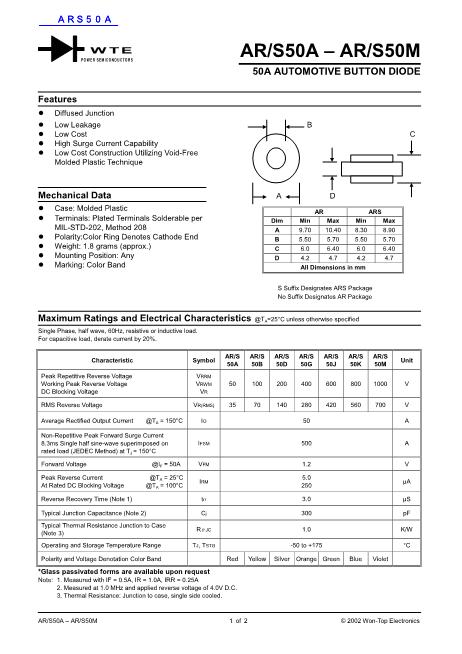 ARS50A數(shù)據(jù)手冊封面