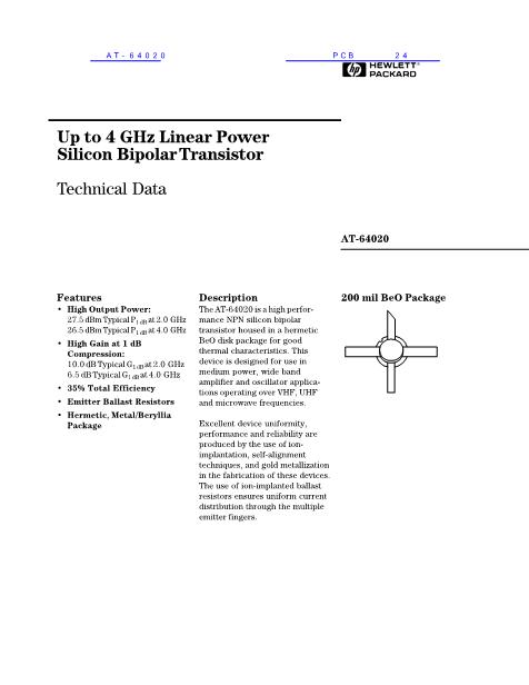 AT-64020數(shù)據(jù)手冊封面