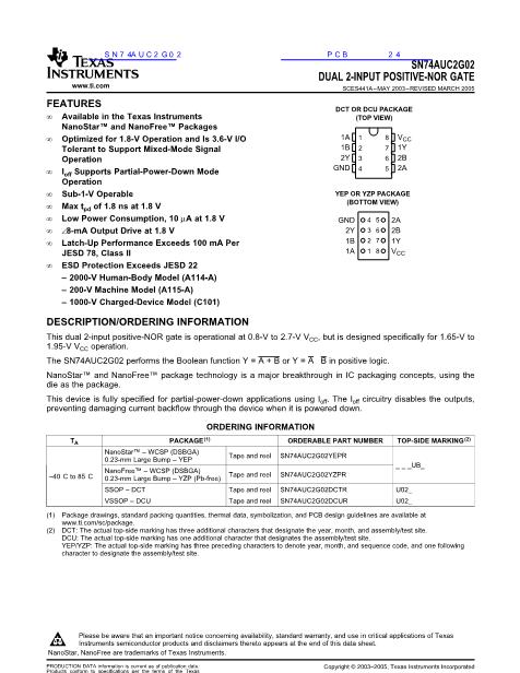 SN74AUC2G02數(shù)據(jù)手冊(cè)封面