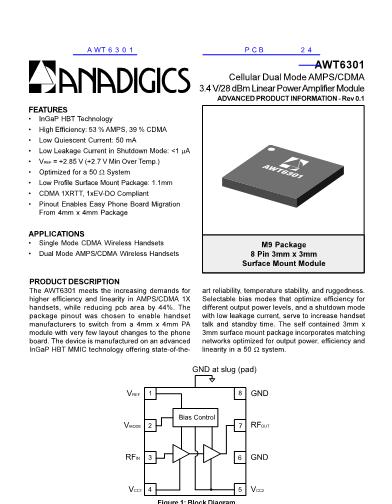 AWT6301數(shù)據(jù)手冊(cè)封面