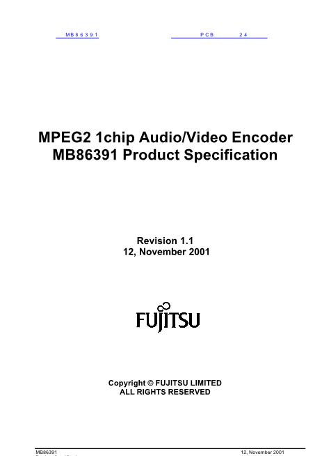 MB86391數(shù)據(jù)手冊封面