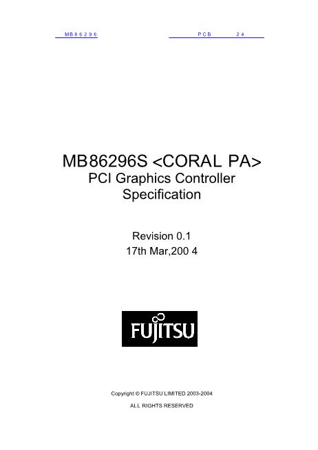 MB86296數(shù)據(jù)手冊(cè)封面