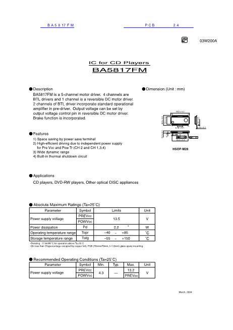 BA5817FM數(shù)據(jù)手冊封面