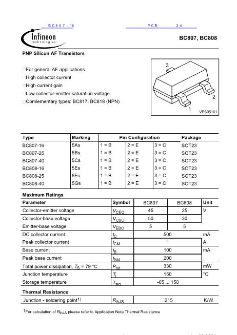 BC807-16数据手册封面