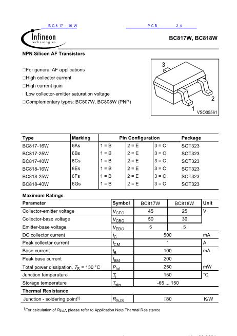 BC817-16W數(shù)據(jù)手冊(cè)封面