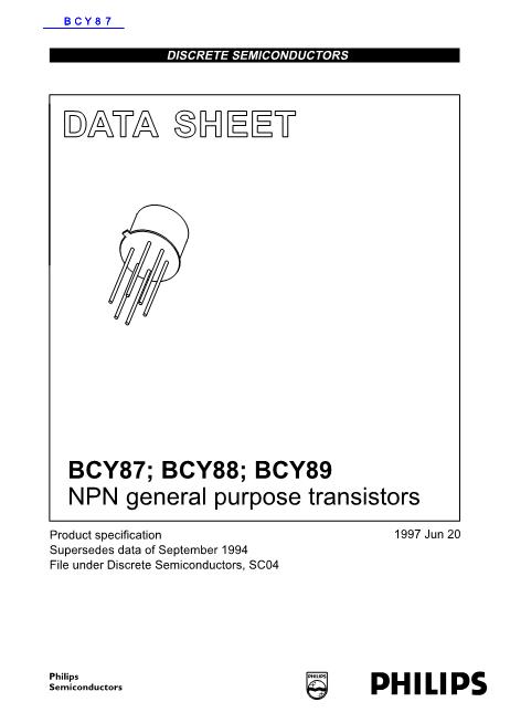 BCY87数据手册封面