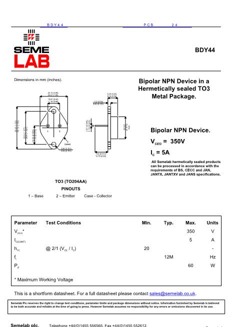 BDY44數(shù)據(jù)手冊封面