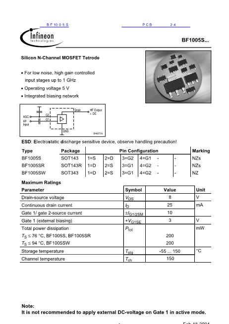 BF1005S數(shù)據(jù)手冊封面