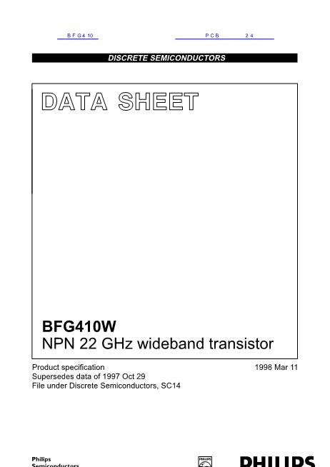 BFG410数据手册封面