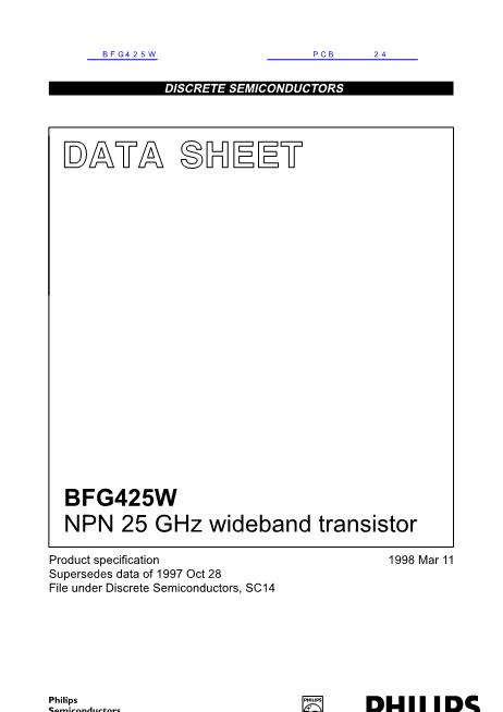 BFG425W数据手册封面