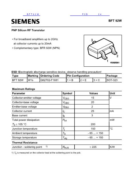 BFT92W數(shù)據(jù)手冊(cè)封面
