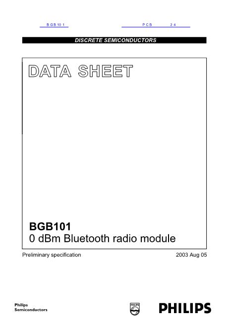 BGB101数据手册封面