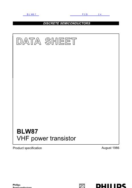 BLW87数据手册封面