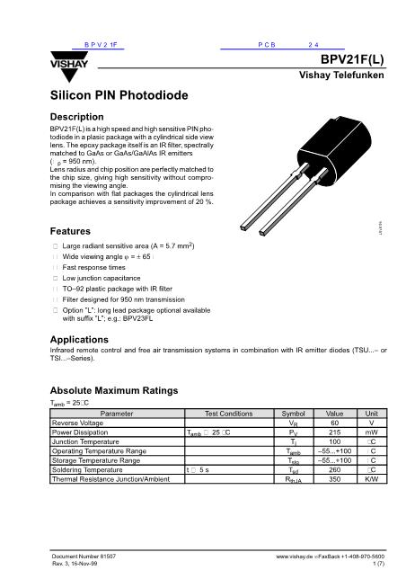 BPV21F數(shù)據(jù)手冊封面